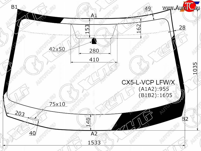 6 999 р. Стекло лобовое Mazda CX-5 11-17 XYG CX5-L-VCP LFW/X  с доставкой в г. Майкоп
