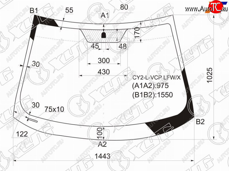 5 849 р. Стекло лобовое Mitsubishi Lancer 07-17  Lancer Evolution 07-17 XYG CY2-L-VCP LFW/X  с доставкой в г. Майкоп