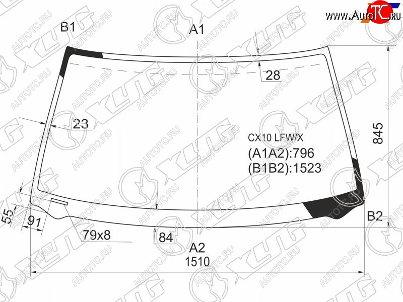 7 599 р. Стекло лобовое Toyota Avalon 94-00 XYG CX10 LFW/X  с доставкой в г. Майкоп