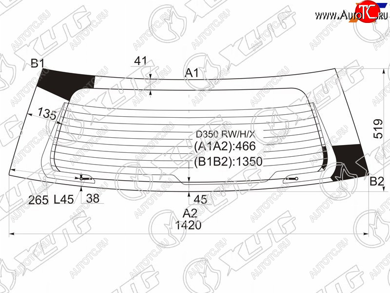 7 999 р. Стекло заднее (Цвет зеленый Обогрев) Mazda Demio 02-07  2 02-07 XYG D350 RW/H/X  с доставкой в г. Майкоп