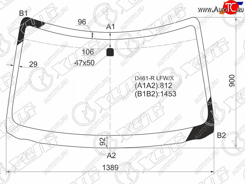 8 799 р. Стекло лобовое MAZDA VERISA 04-15 XYG D461-R LFW/X  с доставкой в г. Майкоп