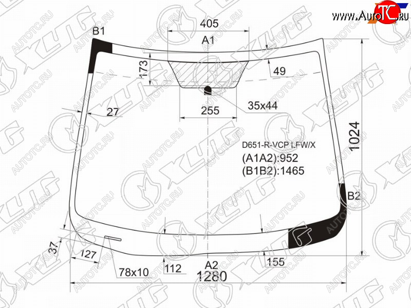 5 999 р. Стекло лобовое Mazda Demio 07-14 XYG D651-R-VCP LFW/X  с доставкой в г. Майкоп