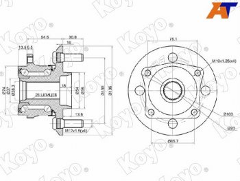 Ступичный узел задн. TOYOTA NZE12# 4WD KOYO DACF2146B