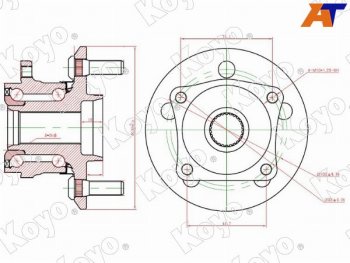 Ступичный узел задн. TOYOTA VISTA ARDEOCALDINAALLIONWISHOPAAVENSIS AZT255 4WD 98-07 KOYO DACF2146A