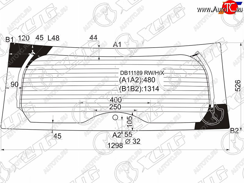 13 749 р. Стекло заднее (Цвет зеленый Обогрев) Jeep Compass 06-15 XYG DB11189 RW/H/X  с доставкой в г. Майкоп