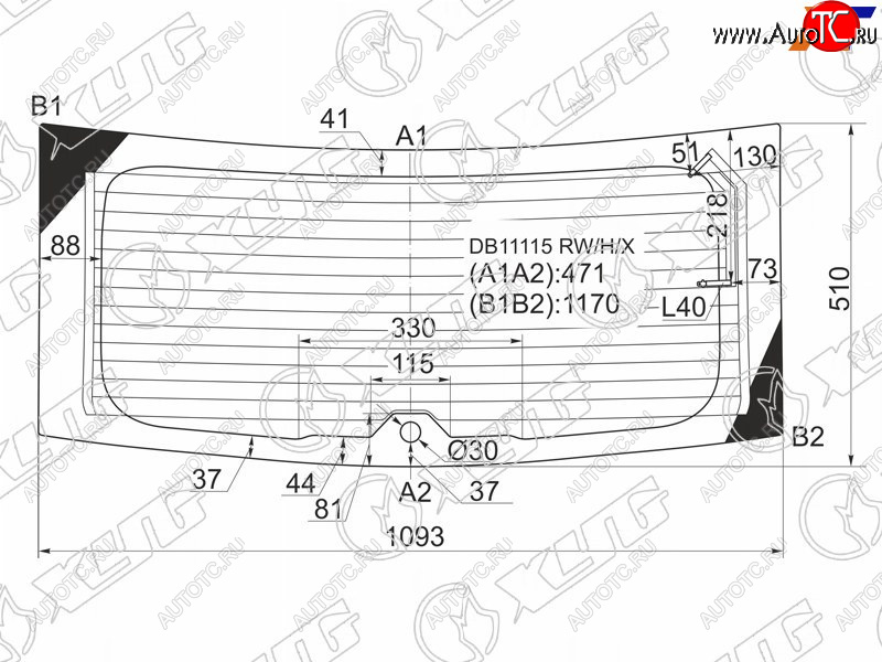 9 549 р. Стекло заднее (Цвет зеленый Обогрев) Dodge Caliber 06-12 XYG DB11115 RW/H/X  с доставкой в г. Майкоп