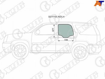 1 799 р. Стекло боковое опускное (Сзади Слева Цвет зеленый) Chevrolet Tahoe 06-14 XYG DD11166 RD/LH  с доставкой в г. Майкоп. Увеличить фотографию 1