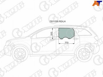 267 р. Стекло боковое опускное (Сзади Слева Цвет зеленый) Dodge Journey 07-15  Fiat Freemont 13-15       XYG DD11556 RD/LH  с доставкой в г. Майкоп. Увеличить фотографию 1