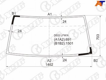 4 649 р. Стекло лобовое Mitsubishi Delica 89-99  Hyundai Grace 93-03  Porter 98-10  Mitsubishi L300 87-98 XYG DE03 LFW/X  с доставкой в г. Майкоп. Увеличить фотографию 1