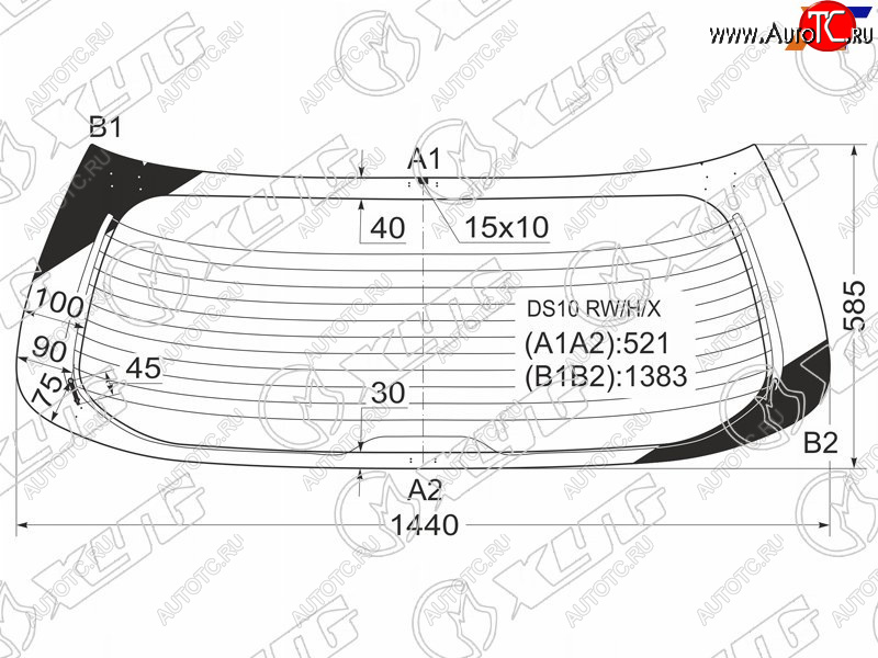 8 749 р. Стекло заднее (Цвет зеленый Обогрев) Toyota Gaia 98-04 XYG DS10 RW/H/X  с доставкой в г. Майкоп