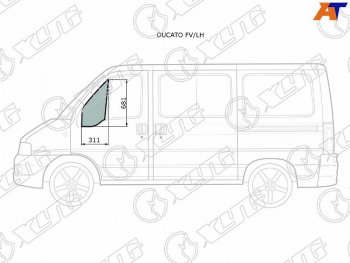 2 399 р. Стекло форточки (уголок) переднее левое  PEUGEOT BOXERCITROEN JUMPERFIAT DUCATO 94-06              XYG DUCATO FV/LH  с доставкой в г. Майкоп. Увеличить фотографию 1