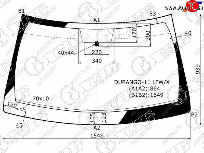 7 699 р. Стекло лобовое Dodge Durango 11-13  Jeep Grand Cherokee 10-13 XYG DURANGO-11 LFW/X  с доставкой в г. Майкоп
