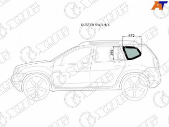 1 759 р. Стекло кузова боковое (не опускное) (Слева Цвет зеленый) Nissan Terrano 14-22  Renault Duster 10-2 XYG DUSTER SW/LH/X  с доставкой в г. Майкоп. Увеличить фотографию 1