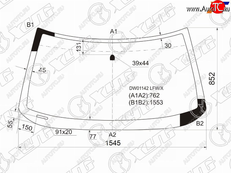 5 449 р. Стекло лобовое Jeep Grand Cherokee 92-98 XYG DW01142 LFW/X  с доставкой в г. Майкоп