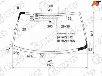 5 849 р. Стекло лобовое Ford Escape 00-12  Maverick 93-07  Mazda Tribute 00-07  Mercury Mariner 07-10 XYG DW01397 LFW/X  с доставкой в г. Майкоп. Увеличить фотографию 1