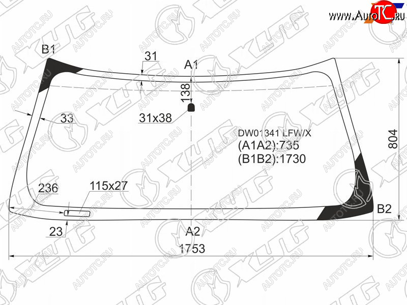 5 999 р. Стекло лобовое Chevrolet Tahoe 95-07  Cadillac Escalade 99-06  Chevrolet Avalanche 03-06  Silvera XYG DW01341 LFW/X  с доставкой в г. Майкоп