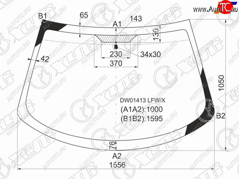 6 749 р. Стекло лобовое Chrysler Sebring 00-06  Dodge Stratus 00-06  ГАЗ Волга Сайбер 08-10 XYG DW01413 LFW/X  с доставкой в г. Майкоп