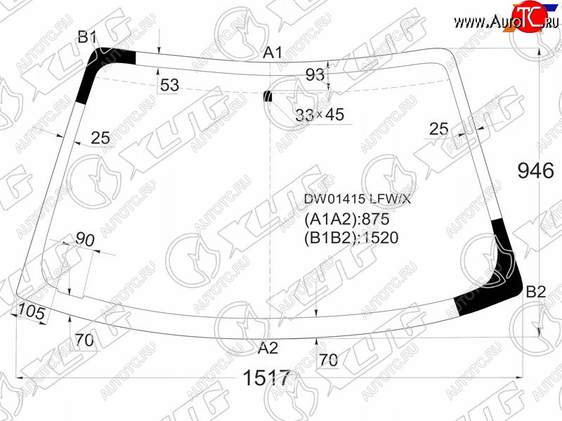 11 849 р. Стекло лобовое CHRYSLER SEBRINGDODGE STRATUS 2D 00-03                                               XYG DW01415 LFW/X  с доставкой в г. Майкоп