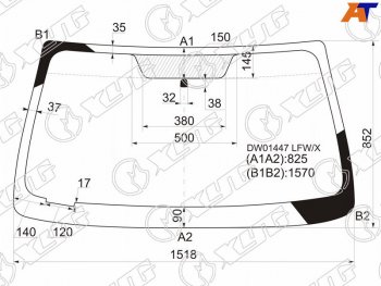 5 199 р. Стекло лобовое Chevrolet TrailBlazer 01-10  Isuzu Ascender 03-09 XYG DW01447 LFW/X  с доставкой в г. Майкоп. Увеличить фотографию 1