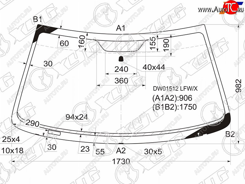 7 299 р. Стекло лобовое Dodge Ram 01-08 XYG DW01512 LFW/X  с доставкой в г. Майкоп
