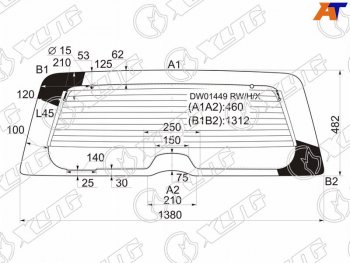 9 749 р. Стекло заднее с обогревом JEEP LIBERTYJEEP CHEROKEE 02-07                                           XYG DW01449 RW/H/X  с доставкой в г. Майкоп. Увеличить фотографию 1