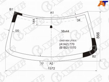 6 949 р. Стекло лобовое JEEP GRAND CHEROKEE 99-04                                                             XYG DW01464 LFW/X  с доставкой в г. Майкоп. Увеличить фотографию 1