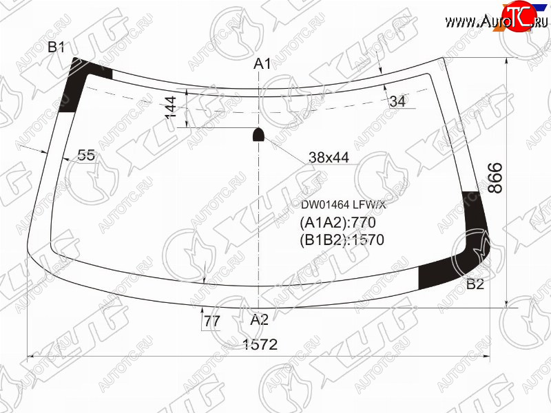 6 949 р. Стекло лобовое JEEP GRAND CHEROKEE 99-04                                                             XYG DW01464 LFW/X  с доставкой в г. Майкоп