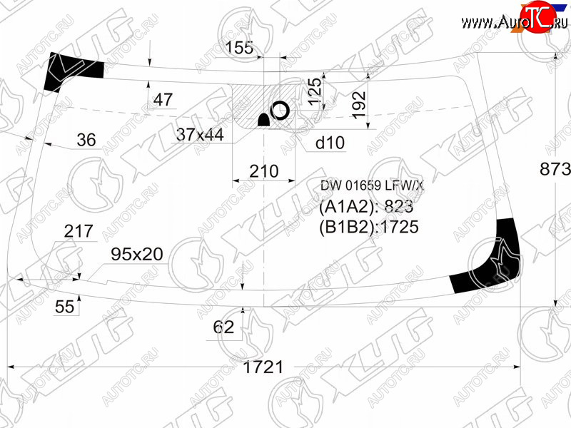 6 499 р. Стекло лобовое + дд CADILLAC ESCALADE/CHEVROLET TAHOE 06-14 XYG DW01659 LFW/X, dw01659lfwx XYG DW01659 LFW/X  с доставкой в г. Майкоп