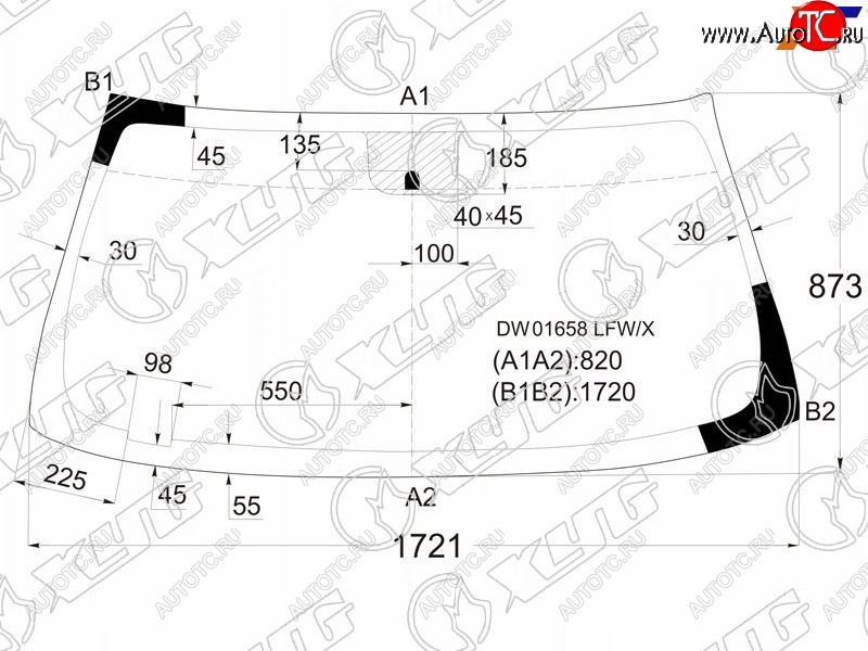6 499 р. Стекло лобовое Chevrolet Tahoe 06-14  Cadillac Escalade 06-15  Chevrolet Silverado 07-13  Suburba XYG DW01658 LFW/X  с доставкой в г. Майкоп