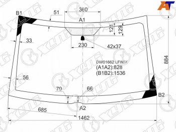 5 999 р. Стекло лобовое Jeep Compass 06-15 XYG DW01662 LFW/X  с доставкой в г. Майкоп. Увеличить фотографию 1