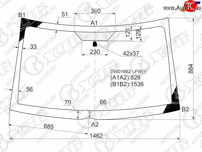 5 999 р. Стекло лобовое Jeep Compass 06-15 XYG DW01662 LFW/X  с доставкой в г. Майкоп