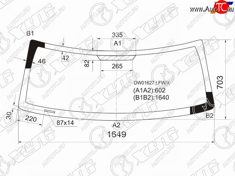 6 649 р. Стекло лобовое JEEP COMMANDER 05-10 XYG DW01627 LFW/X  с доставкой в г. Майкоп