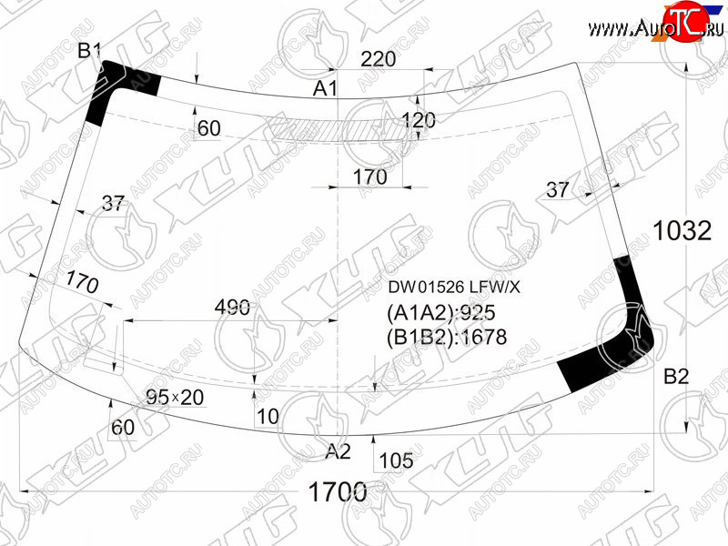 9 999 р. Стекло лобовое Chrysler Pacifica 03-08 XYG DW01526 LFW/X  с доставкой в г. Майкоп