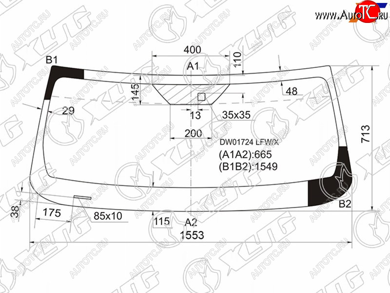 7 999 р. Стекло лобовое (Датчик дождя) Jeep Cherokee 07-14  Liberty 07-12 XYG DW01724 LFW/X  с доставкой в г. Майкоп
