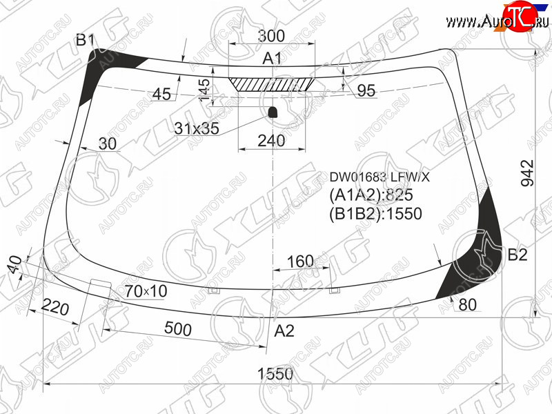 5 799 р. Стекло лобовое Chrysler Sebring 06-10  Dodge Avenger 07-14 XYG DW01683 LFW/X  с доставкой в г. Майкоп
