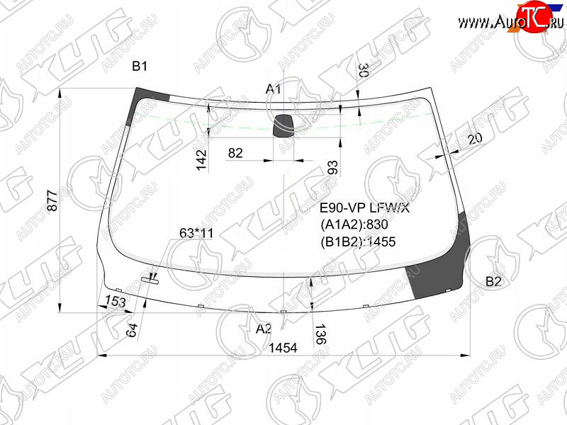 5 599 р. Стекло лобовое BMW 3-Series 05-14  M3 06-13 XYG E90-VP LFW/X  с доставкой в г. Майкоп