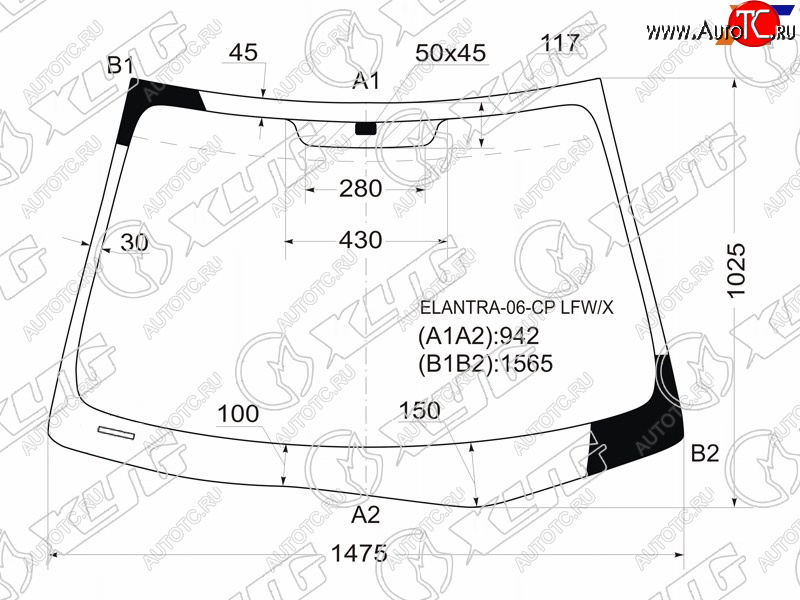 6 699 р. Стекло лобовое Hyundai Elantra 06-12  Avante 06-11 XYG ELANTRA-06-CP LFW/X  с доставкой в г. Майкоп