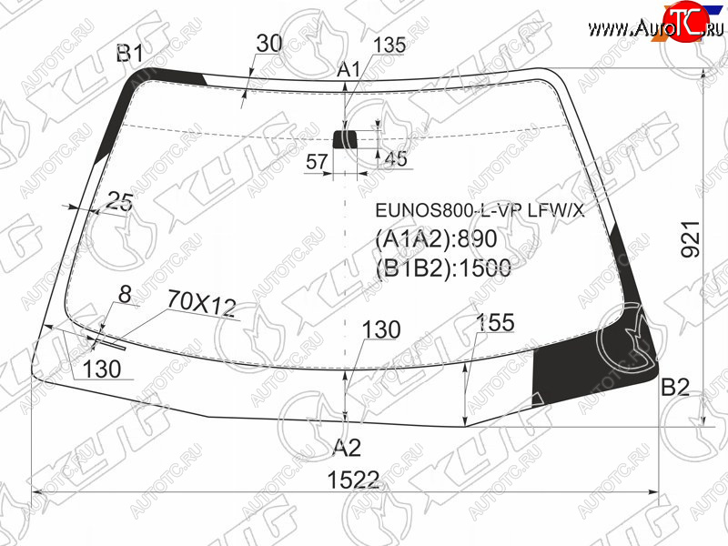 6 949 р. Стекло лобовое Mazda Eunos 800 93-97  Millenia 94-03  Xedos 9 93-02 XYG EUNOS800-L-VP LFW/X  с доставкой в г. Майкоп
