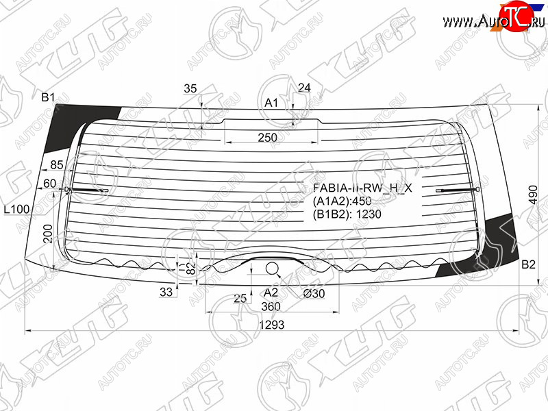 7 549 р. Стекло заднее (Цвет зеленый Обогрев 5D HBK) Skoda Fabia 07-15 XYG FABIA-II RW/H/X  с доставкой в г. Майкоп