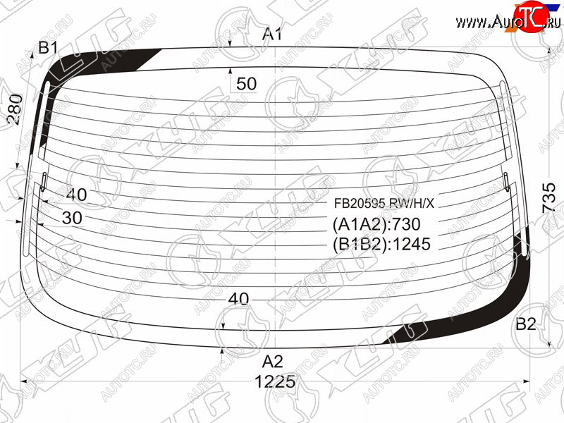 5 549 р. Стекло заднее с обогревом DAEWOO LEGANZA 4D 97-02                                                    XYG FB20595 RW/H/X  с доставкой в г. Майкоп