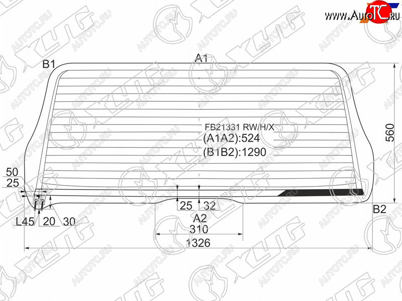 7 999 р. Стекло заднее (Цвет зеленый Обогрев) Toyota Sequoia 00-07 XYG FB21331 RW/H/X  с доставкой в г. Майкоп