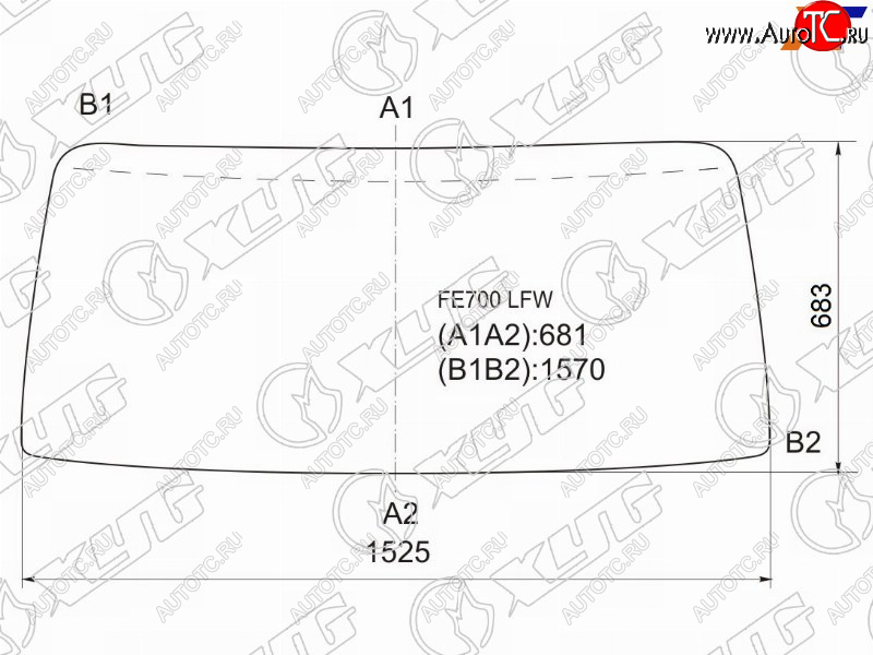 7 999 р. Стекло лобовое Mitsubishi Fuso Canter FE7 02-12 XYG FE700 LFW  с доставкой в г. Майкоп