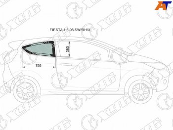 267 р. Стекло кузова (собачник) заднее правое FORD FIESTA 3D 08- XYG FIESTA-H3-08 SW/RH/X, fiestah308swrhx<h2>Заявлена применимость к автомобилям:</h2><ul><li>FORD FIESTA 08- 3D</li></ul> XYG FIESTA-H3-08 SW/RH/X  с доставкой в г. Майкоп. Увеличить фотографию 1