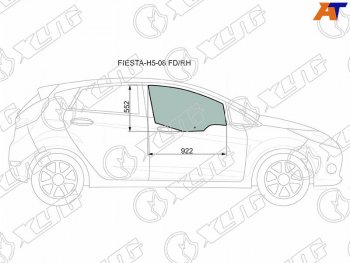 3 299 р. Стекло переднее правое опускное FORD FIESTA 5D 08- XYG FIESTA-H5-08 FD/RH, fiestah508fdrh XYG FIESTA-H5-08 FD/RH  с доставкой в г. Майкоп. Увеличить фотографию 1