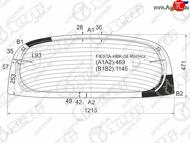 7 999 р. Стекло заднее (Цвет зеленый Обогрев) Ford Fiesta 08-19 XYG FIESTA-HBK-08 RW/H/X  с доставкой в г. Майкоп