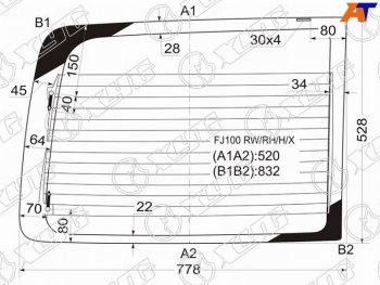 5 399 р. Стекло заднее (Цвет зеленый Обогрев справа. распашная дверь) Toyota Land Cruiser (J100) 98-07  La XYG FJ100 RW/RH/H/X  с доставкой в г. Майкоп. Увеличить фотографию 1