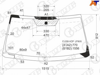 5 699 р. Стекло лобовое Toyota Land Cruiser Prado (J150) 09-20  Lexus GX 09-19 XYG FJ150-VCP LFW/X  с доставкой в г. Майкоп. Увеличить фотографию 1