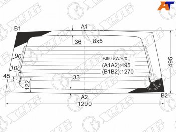 7 999 р. Стекло заднее (Цвет зеленый Обогрев) Toyota Land Cruiser Prado (J90) 96-02 XYG FJ90 RW/H/X  с доставкой в г. Майкоп. Увеличить фотографию 1