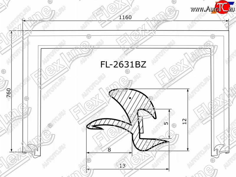 2 599 р. Молдинг лобового стекла (П-образный) FLEXLINE Honda Jazz (2008-2015)  с доставкой в г. Майкоп