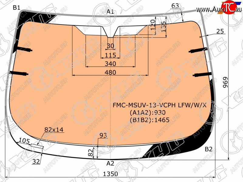 15 599 р. Стекло лобовое (Обогрев полный Молдинг) Ford EcoSport 14-23 XYG FMC-MSUV-13-VCPH LFW/W/X  с доставкой в г. Майкоп